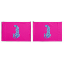 Bright Pink & Blue Modern Cheetah Kussen Hoesje Se