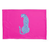 Bright Pink & Blue Modern Cheetah Kussen Hoesje Se Kussensloop (Voorkant-Links)