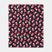 Bright Pink Candy Corn Patroon Girly Halloween Fleece Deken (Voorkant)