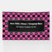 Bright Pink Check - Bedrijfsevenement / Trade Show Spandoek (Horizontaal)