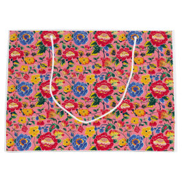 Bright Pink Chinoiserie Floral Groot Cadeauzakje