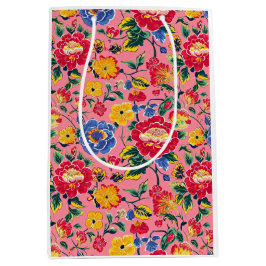 Bright Pink Chinoiserie Floral Medium Cadeauzakje
