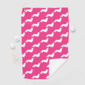 Bright Pink Dachshund Golf Gift Golf Handdoek (Insitu)