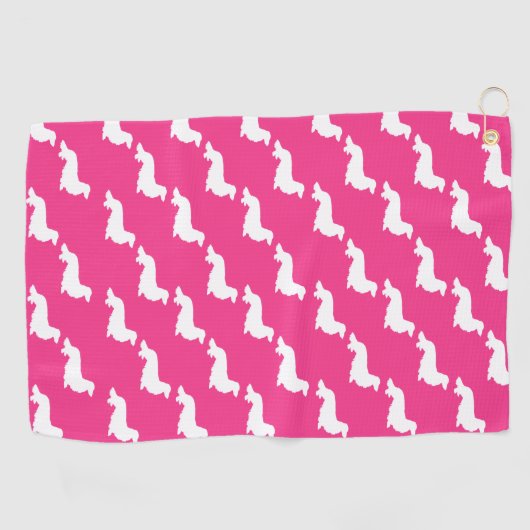 Bright Pink Dachshund Golf Gift Golf Handdoek (Horizontaal)