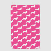 Bright Pink Dachshund Golf Gift Golf Handdoek (Voorkant)