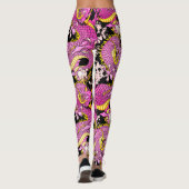 Bright Pink Dragon Tattoo Punk Rock Leggings (Achterkant)