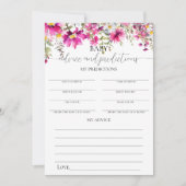 Bright Pink Floral Baby Advies & Voorspellingen Sp Kaart (Voorkant)