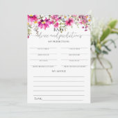 Bright Pink Floral Baby Advies & Voorspellingen Sp Kaart (Staand voorkant)