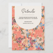 Bright Pink Floral Baby shower Invitation Kaart (Achterkant)