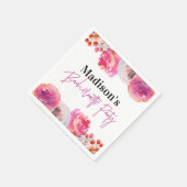 Bright Pink Floral Bachelorette Party Napkin Servet (Hoek)