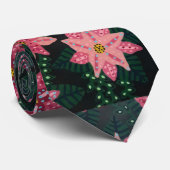 Bright Pink Floral Bouquet Stropdas (Opgerold)