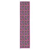 Bright pink floral  medium table runner korte tafelloper (Voorkant)