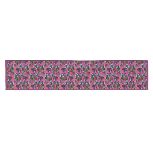 Bright pink floral  medium table runner korte tafelloper (Horizontaal)