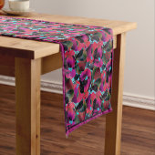 Bright pink floral  medium table runner korte tafelloper (Voorbeeld)