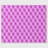 BRIGHT PINK GEOMETRIC CUBE PATTERNEN CADEAUPAPIER (Vlak)