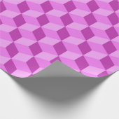 BRIGHT PINK GEOMETRIC CUBE PATTERNEN CADEAUPAPIER (Hoek)