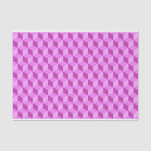 BRIGHT PINK GEOMETRIC CUBE PATTERNEN TISSUEPAPIER