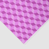 BRIGHT PINK GEOMETRIC CUBE PATTERNEN TISSUEPAPIER (Detail)