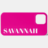 Bright Pink gepersonaliseerde naam eenvoudig Case-Mate iPhone Case (Achterkant (horizontaal))