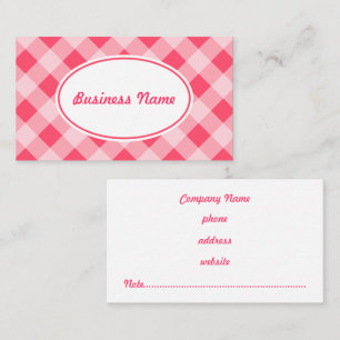 Bright Pink Gingham-Visitekaartje Visitekaartje