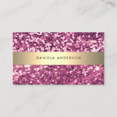 Bright Pink Glitter Luxury Glam QR-code Visitekaartje (Voorkant)