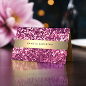 Bright Pink Glitter Luxury Glam QR-code Visitekaartje