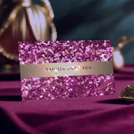Bright Pink Glitter Luxury Glam QR-code Visitekaartje