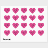 Bright Pink Heart Dank u Sticker (Vel)