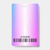 Bright Pink Lila Ombre Logo Barcode ID Foto Badge (Achterkant)
