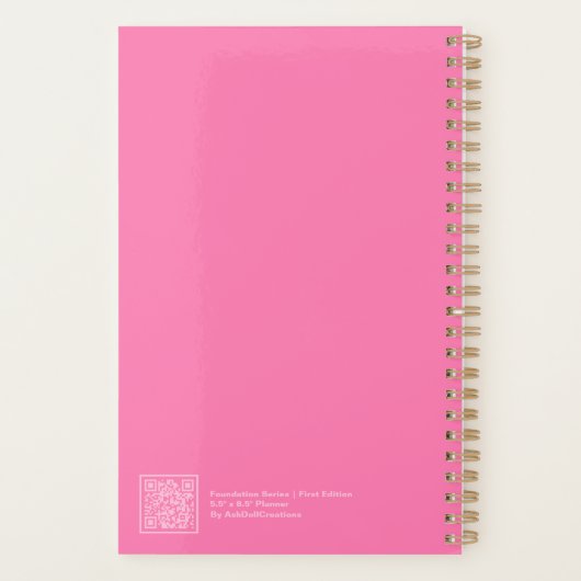 Bright Pink Minimalist Planner (Achterkant)