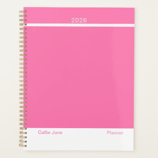 Bright Pink Minimalist Planner (Voorkant)