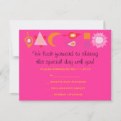 BRIGHT PINK MITZVAH Bar Bat Mitzvah Reply Card RSVP Kaartje (Voorkant)