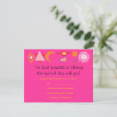 BRIGHT PINK MITZVAH Bar Bat Mitzvah Reply Card RSVP Kaartje (Staand voorkant)