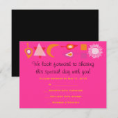 BRIGHT PINK MITZVAH Bar Bat Mitzvah Reply Card RSVP Kaartje (Voorkant / Achterkant)