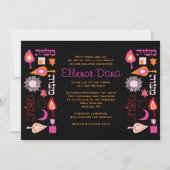BRIGHT PINK MITZVAH Bar Bat Mitzvah Uitnodiging (Voorkant)