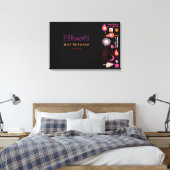 BRIGHT PINK MITZVAH Bat Bar Mitzvah Sign In Board Canvas Afdruk (Insitu (Slaapkamer))
