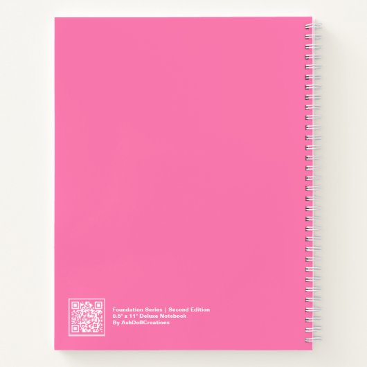 Bright Pink Modern Big "NOTEBOOK" Notebook Notitieboek (Achterkant)