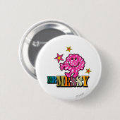 Bright Pink Mr Messy | Mousserende sterren Ronde Button 5,7 Cm (Voorkant /achterkant)