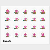 Bright Pink Mr Messy | Mousserende sterren Ronde Sticker (Vel)