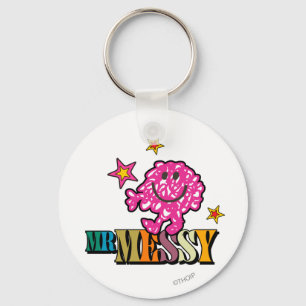 Bright Pink Mr Messy   Mousserende sterren Sleutelhanger