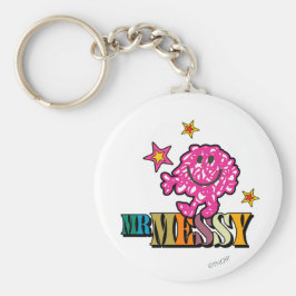 Bright Pink Mr Messy | Mousserende sterren Sleutelhanger