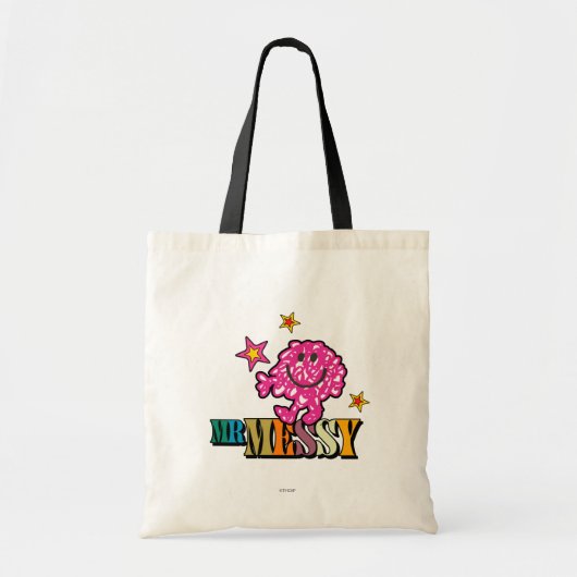 Bright Pink Mr Messy | Mousserende sterren Tote Bag (Voorkant)