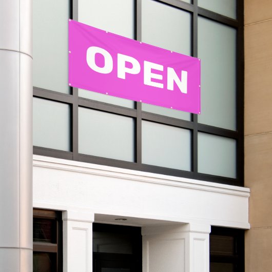 Bright Pink OPEN Banner (Buitenkant Gebouw)