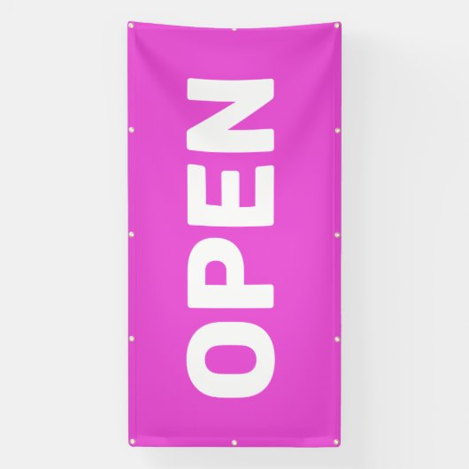 Bright Pink OPEN Banner (Verticaal)