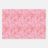 Bright Pink & Oranje Neon Wildflower Inpakpapier Vel (Voorkant 2)
