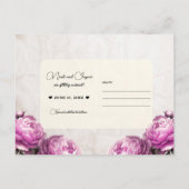 Bright Pink Peony Flowers  Save the Date Aankondigingskaart (Achterkant)