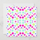 BRIGHT PINK POLKA DOT BLOCKS BABY SHOWER INVITATIO KAART (Achterkant)