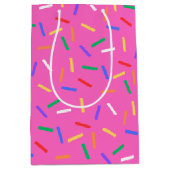 Bright Pink Rainbow Sprinkles Dank u Gift Bag Medium Cadeauzakje (Voorkant)