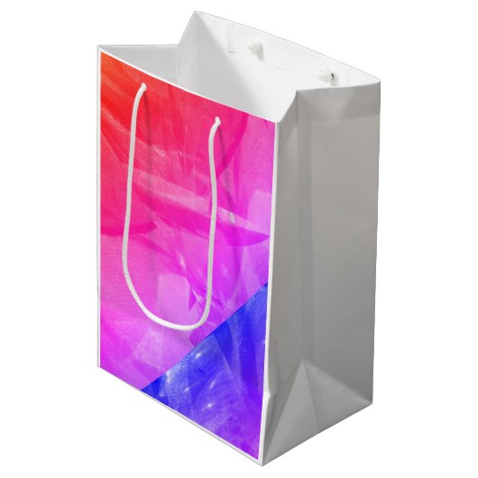 Bright pink red blue abstract sharp design medium cadeauzakje (Voorkant Gekanteld)