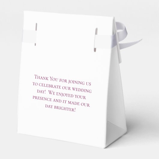 Bright Pink Rose Wedding Bedankdoosjes (Achterkant)